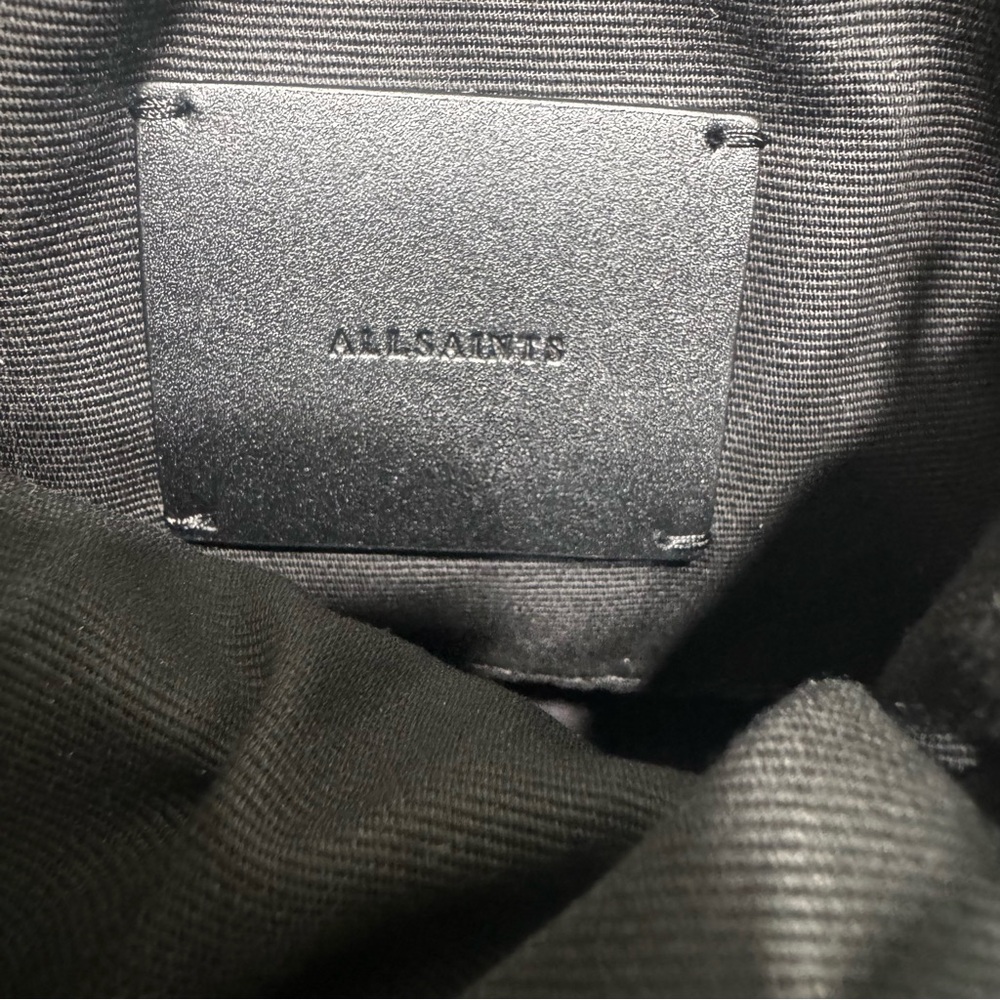 All Saints Freedom Dark Gray Mini Tassel Bucket Bag - Picture 14 of 16
